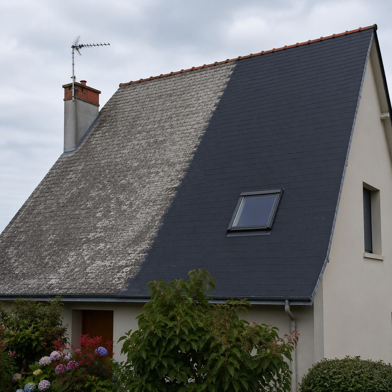 Chantier de nettoyage de toiture à Vern-sur-Seiche